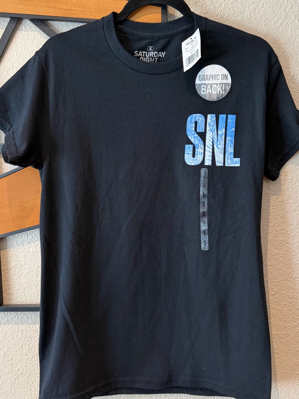 SNL Graphic Tee - Black with Blue Print